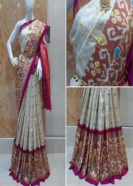 White Colored Heavy Embroidered Jacquard Saree SY 4830