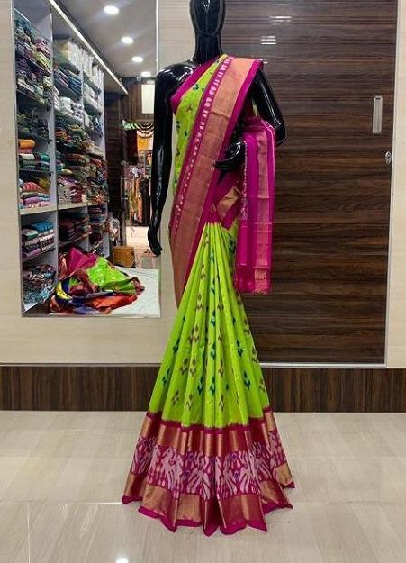 Silk Green Embroidered Saree