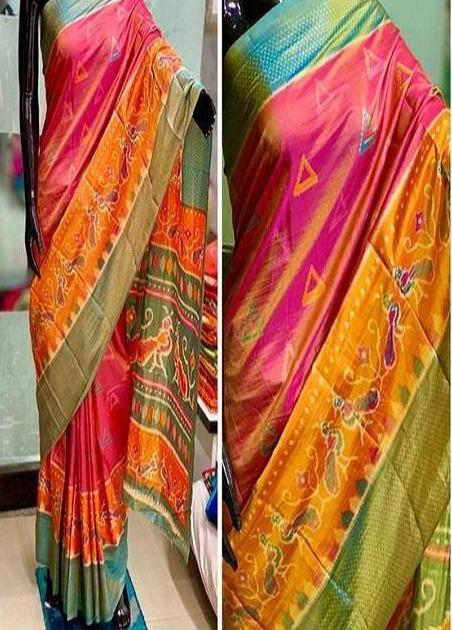 Poly Silk Multicolor Printed Saree