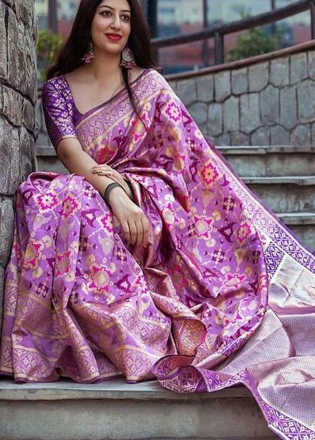 Dashing Purple Colored Soft Silk Banarasi Saree party wear saree