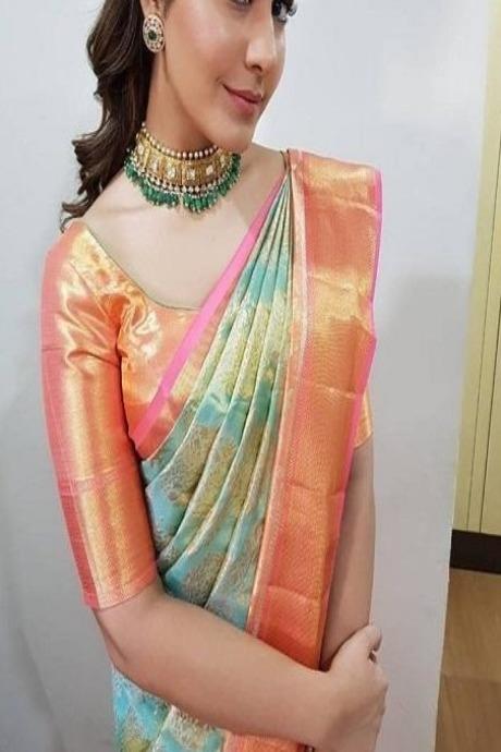 Elegance Multi Color Party Wear Soft Silk Jacquard  Saree SY 1231