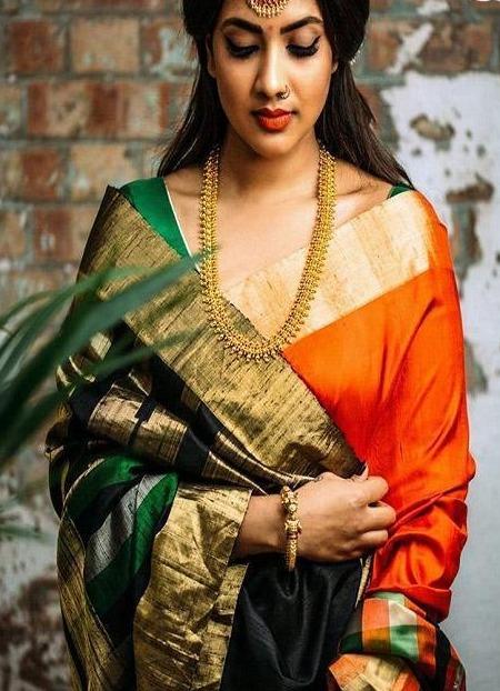 Graceful Green And Orange Color Soft Silk Regular Wear Saree SY 1220