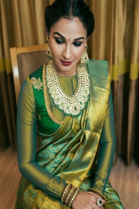 New Fashionble Designer Green colored Silk  Saree