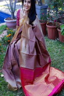 Ideal Coffee And Rani Color Designer Soft Silk Saree