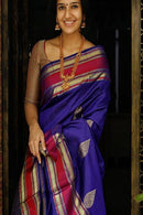 Glitzy Blue Color Soft Silk Designer Party Sarees