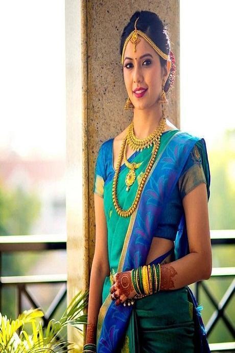 Elegant Blue and Firozi Color Soft Silk Function Wear Sarees