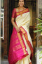 Ideal Cream And Rani Color Soft Silk Regular Wear Saree SY 6491