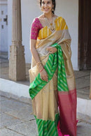 Fashionable Designer Green Rani colored Soft Silk Jacquard Saree SY 1291