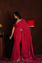 Fashionable Red colored Linen Fabric Saree SY 675