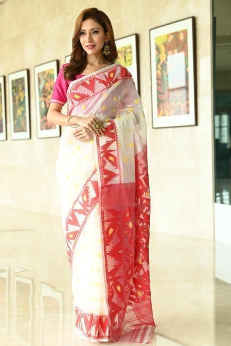 White Color Party Wear Hand Weaving Soft Cotton Silk  Saree SY 451