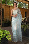 Charismatic White Color Linen Organza  Digital Print Saree