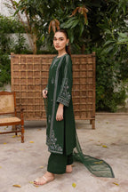 Ever Green 3Pc Embroidered Lawn Dress