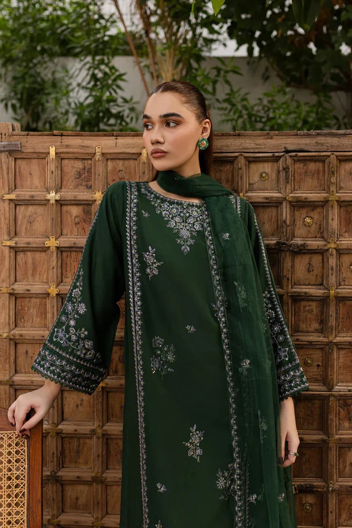 Ever Green 3Pc Embroidered Lawn Dress