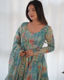 Admirable Multi Color Printed Work Stylish Gown