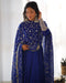 Admirable Dark Blue Color Heavy Work Gown Designs