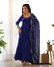 Admirable Dark Blue Color Heavy Work Gown Designs