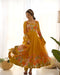 Anarkali Designer Mustered Yellow color Gown For Women