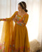 Anarkali Designer Mustered Yellow color Gown For Women