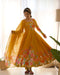 Anarkali Designer Mustered Yellow color Gown For Women