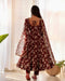 Alluring Dark Maroon Color Attractive Designer Gown