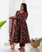 Alluring Dark Maroon Color Attractive Designer Gown