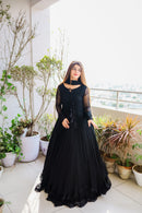 Admiring Dark Black Color Anarkali Gown Collection