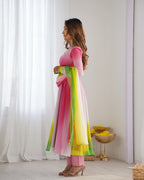 Designer Multi Printed Color Gown For Women
