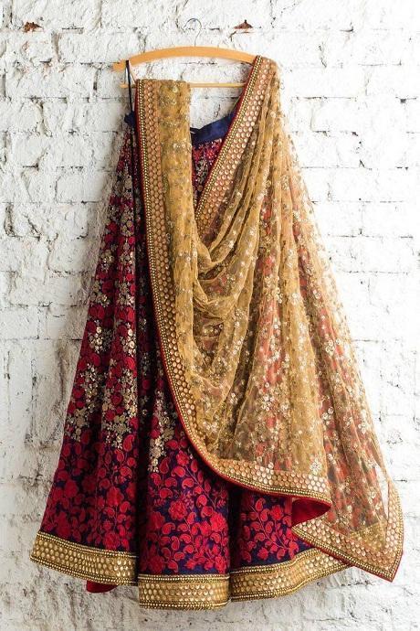 Imposing Heavy Work C Green Lehenga Choli Design