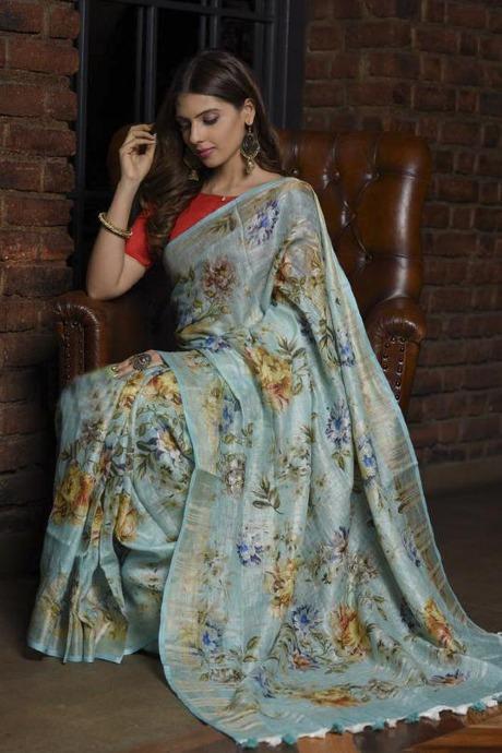 Pure Linen Silk Multi Colour Occasion Wear Cotton DORA VASTRA SY 199