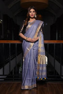 Pure Linen Silk Blue Colour Function  Wear Saree SY 166