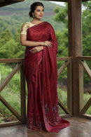 Eye Catching Maroon Color Soft Silk Handloom Jacquard Saree SY 23