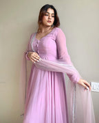 Stylish Soft Light Purple Color Anarkali Flared Gown