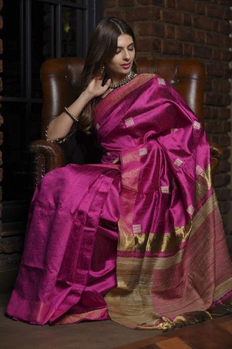 Fanciful Rani Color Soft Silk Occasion Wear Jacquard Saree SY 17