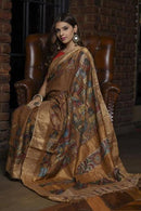 Pure Linen Silk Grey Colour Function Wear Organza Saree SY 143