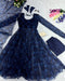 Adorning Navy Blue Color Anarkali Gown
