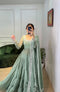 Sky Blue color Designer Mirror Work Gown