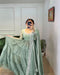 Sky Blue color Designer Mirror Work Gown
