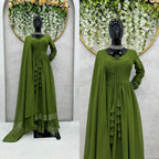 Green Color Pure Designer Attractive Gown 2025