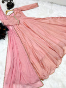 Amazing Pink Color Round Anarkali Flair Gown