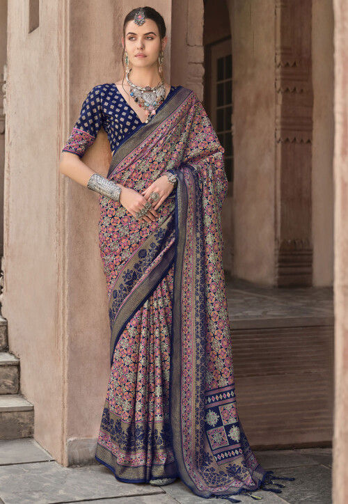 Designer Printed Woven Saree for girls