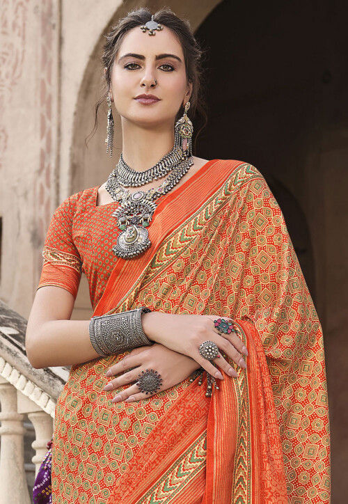 Digital Printed Silk Traditional Saree