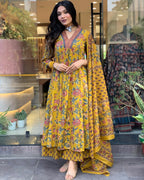 Sunflower Drape Cotton Anarkali Suit
