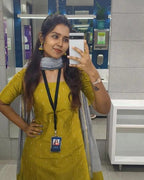 Yellow Pure Cotton Suit Set