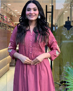 Maisha Rosewood Bloom Pure Cotton Kurta Set