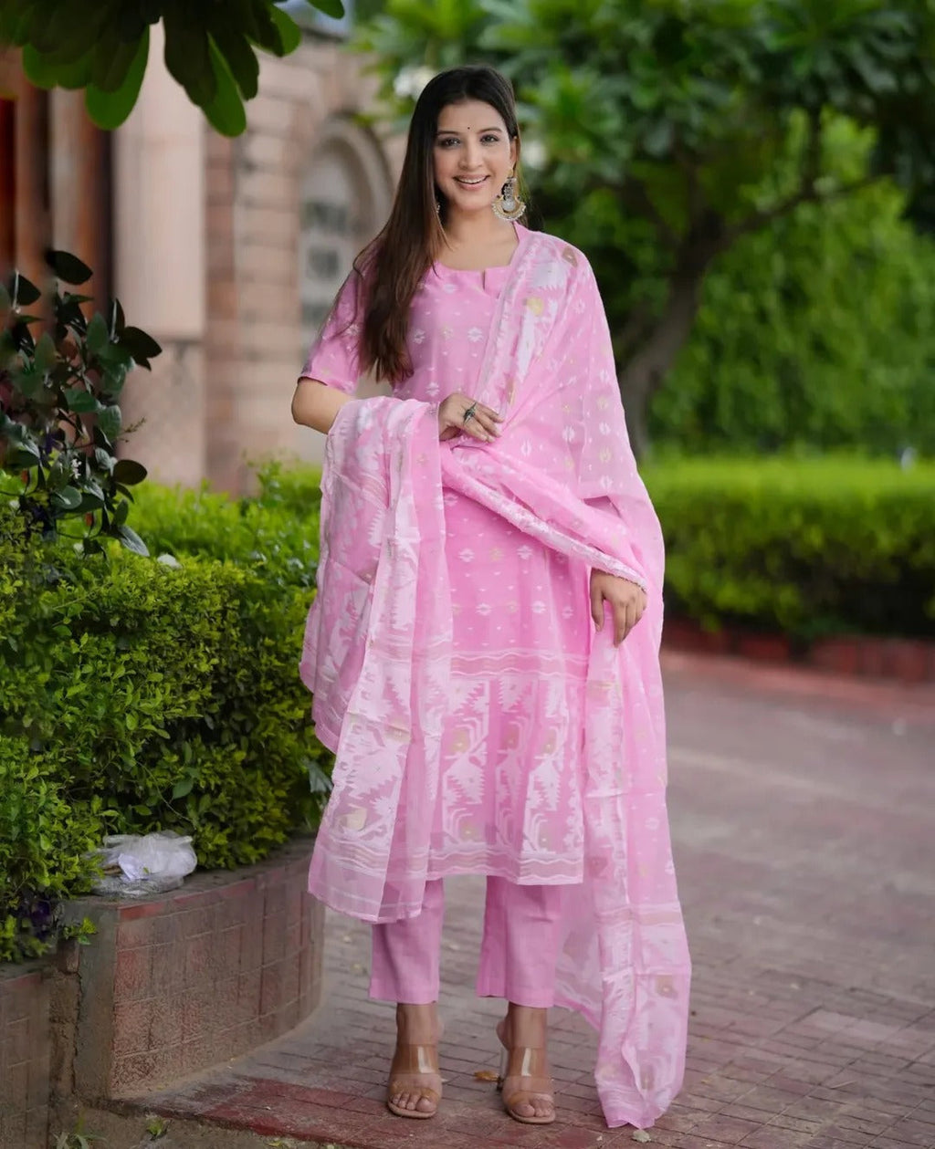 Beautiful Pink Full KurtI Set