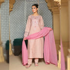Self Pink Embroidered Suit Set