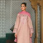 Self Pink Embroidered Suit Set