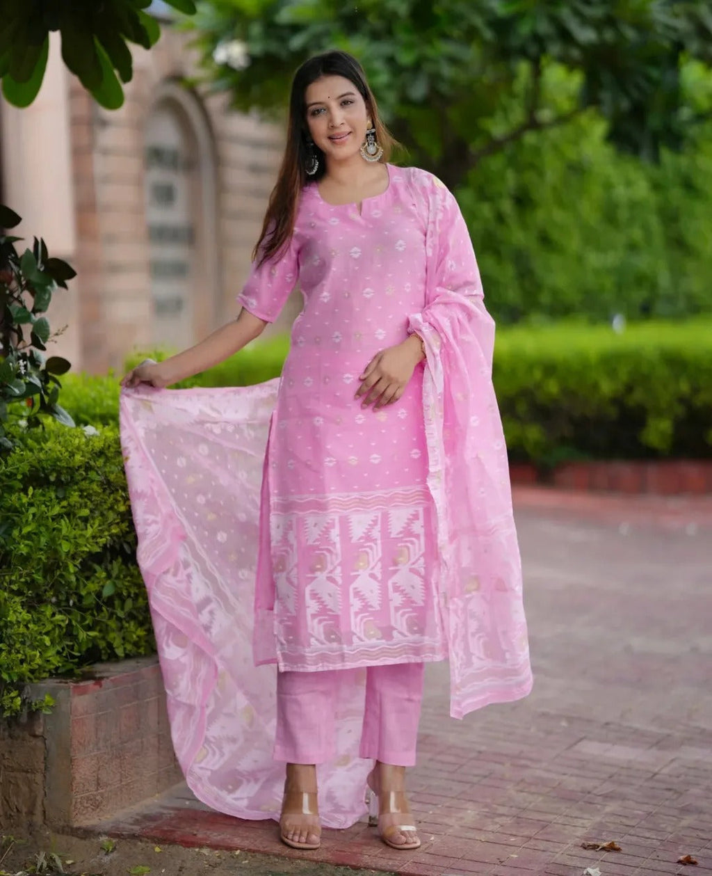 Beautiful Pink Full KurtI Set