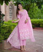 Beautiful Pink Full KurtI Set