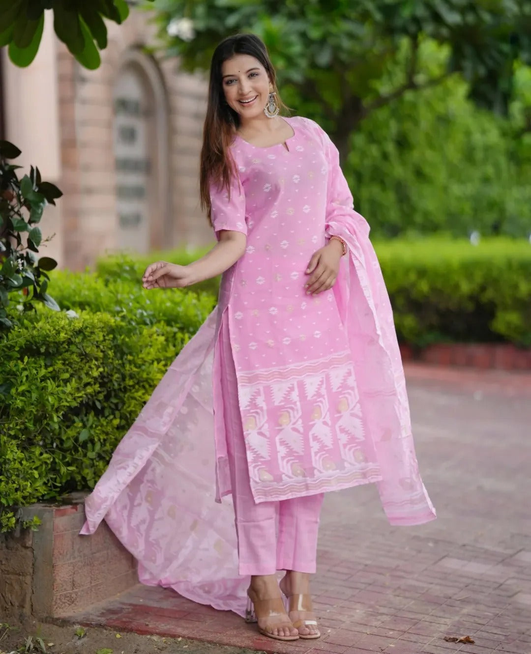 Beautiful Pink Full KurtI Set